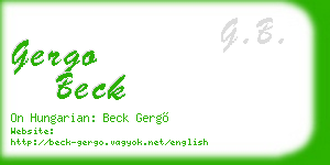 gergo beck business card